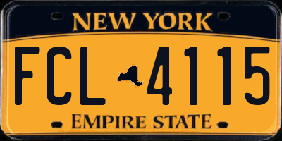 NY license plate FCL4115