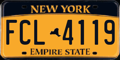 NY license plate FCL4119