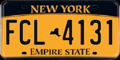 NY license plate FCL4131