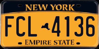 NY license plate FCL4136