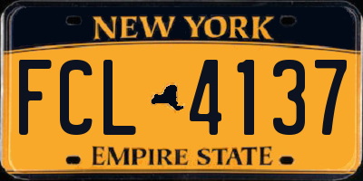 NY license plate FCL4137
