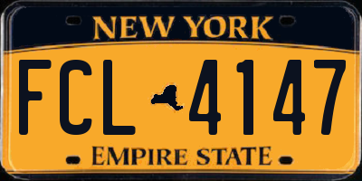 NY license plate FCL4147