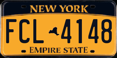 NY license plate FCL4148