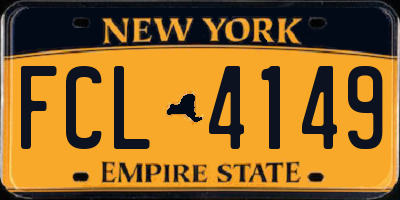 NY license plate FCL4149