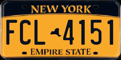 NY license plate FCL4151