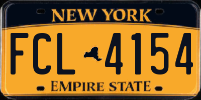 NY license plate FCL4154