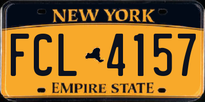 NY license plate FCL4157