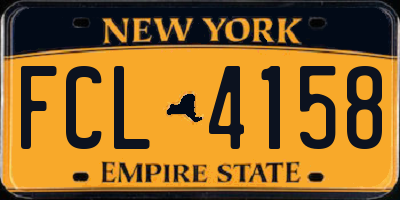 NY license plate FCL4158