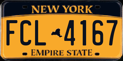 NY license plate FCL4167