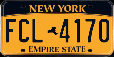 NY license plate FCL4170