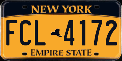 NY license plate FCL4172