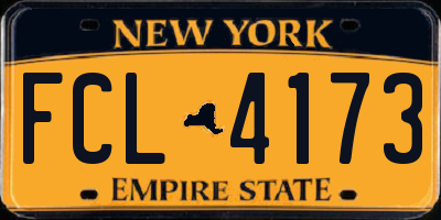 NY license plate FCL4173