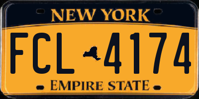 NY license plate FCL4174