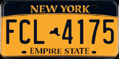 NY license plate FCL4175