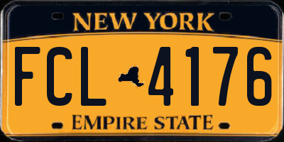 NY license plate FCL4176