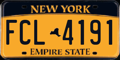 NY license plate FCL4191