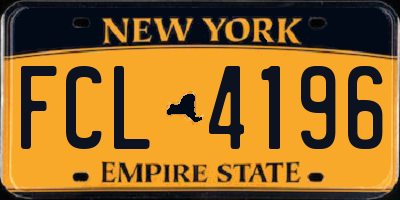 NY license plate FCL4196