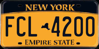 NY license plate FCL4200