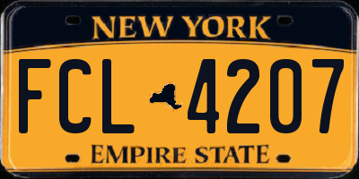 NY license plate FCL4207
