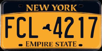 NY license plate FCL4217