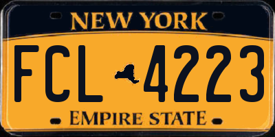 NY license plate FCL4223