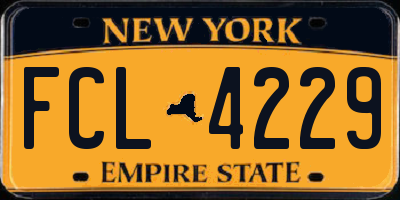 NY license plate FCL4229