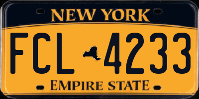NY license plate FCL4233