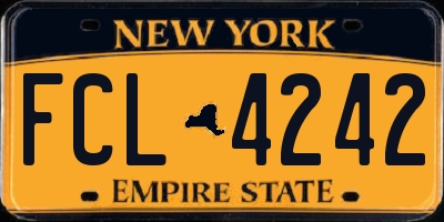 NY license plate FCL4242
