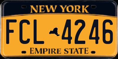 NY license plate FCL4246