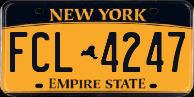 NY license plate FCL4247