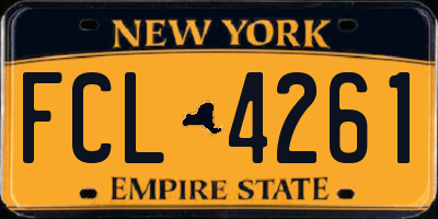NY license plate FCL4261