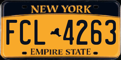 NY license plate FCL4263