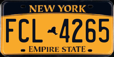 NY license plate FCL4265