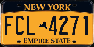 NY license plate FCL4271