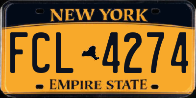 NY license plate FCL4274
