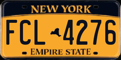 NY license plate FCL4276