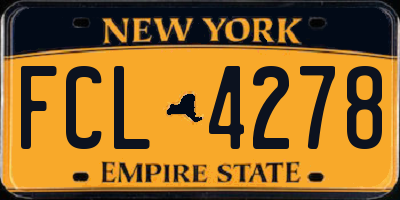NY license plate FCL4278