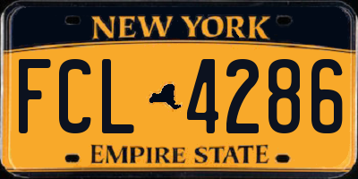 NY license plate FCL4286