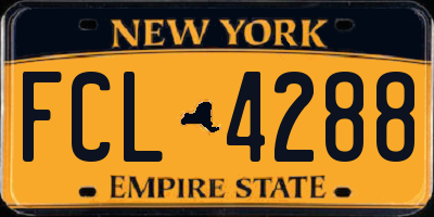 NY license plate FCL4288
