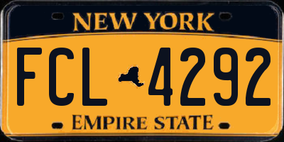 NY license plate FCL4292