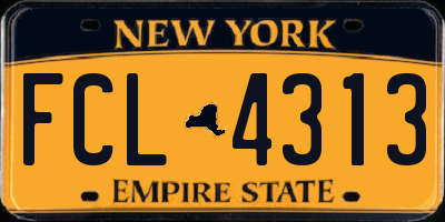NY license plate FCL4313