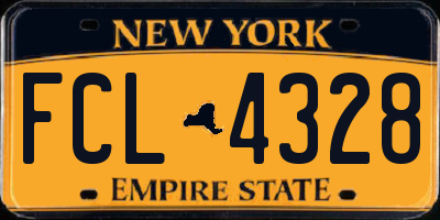 NY license plate FCL4328
