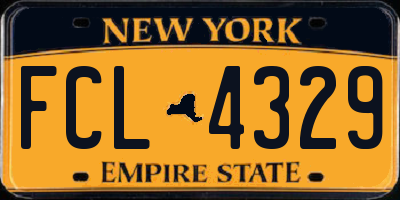 NY license plate FCL4329