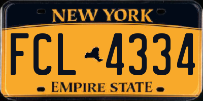NY license plate FCL4334