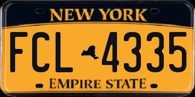 NY license plate FCL4335