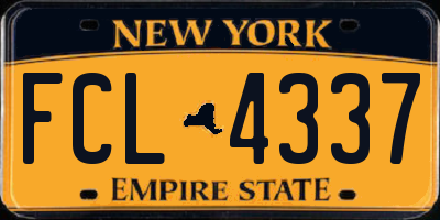 NY license plate FCL4337