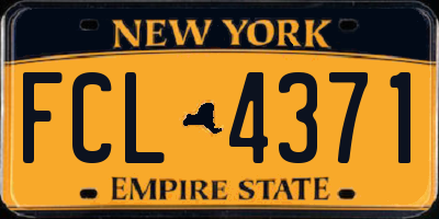 NY license plate FCL4371