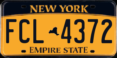 NY license plate FCL4372