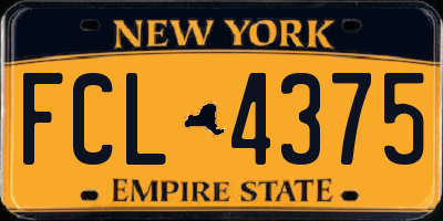 NY license plate FCL4375