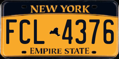 NY license plate FCL4376